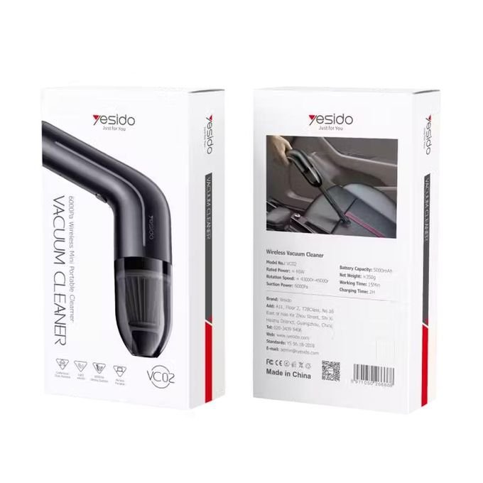 Yesido VC02 Mini Portable Cordless Car Vacuum Cleaner High Power Wet&Dry Handheld Auto Vacuum Cleaner