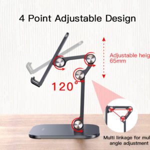 Yesido C104 Desktop Angle Adjustable Mobile Phone Stand Aluminum Alloy Tablet Cell Phone Holder