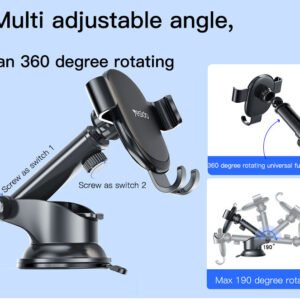 Yesido C120 Phone Holder Replaceable Base 360 Degree Flexible Universal Dashboard Car Mobile Phone Holder