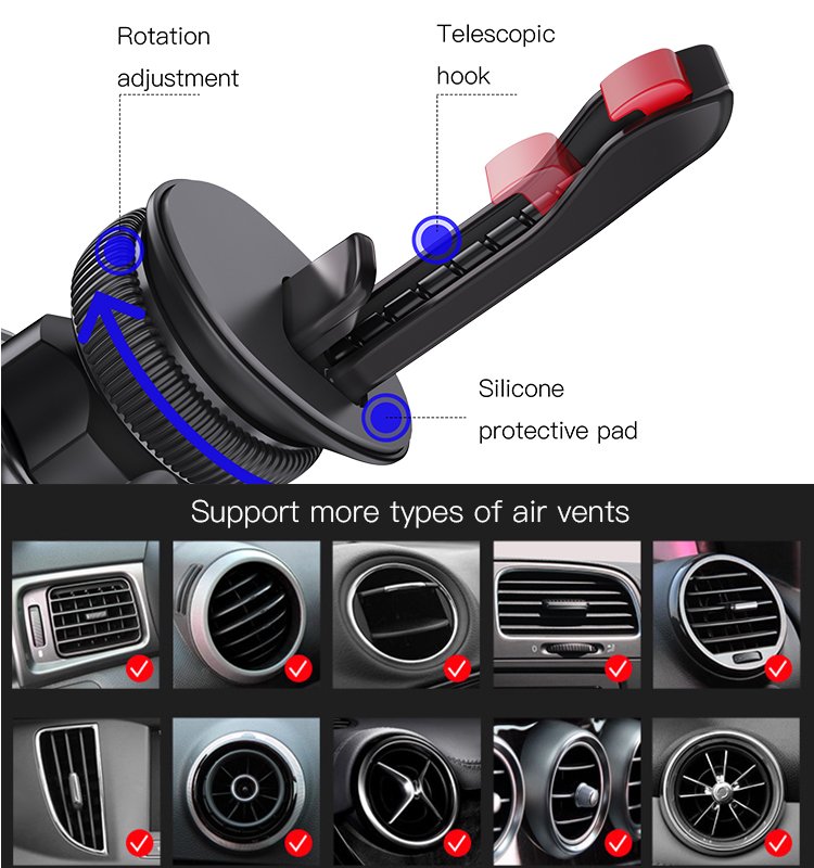 Yesido C128 New Magnetic Magnet 360 Rotation Universal Outlet Air Vent Mobile Phone Holder For Car