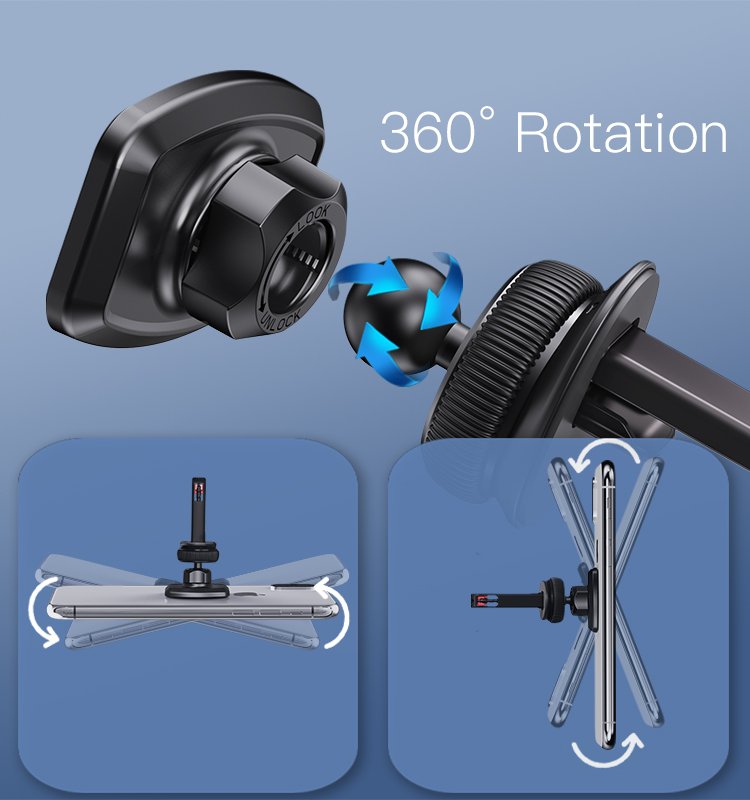 Yesido C128 New Magnetic Magnet 360 Rotation Universal Outlet Air Vent Mobile Phone Holder For Car