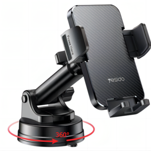 Yesido C173 Flat Carbon Fiber Texture Holder | with Hollow Silicone Dashboard Using Phone Holder