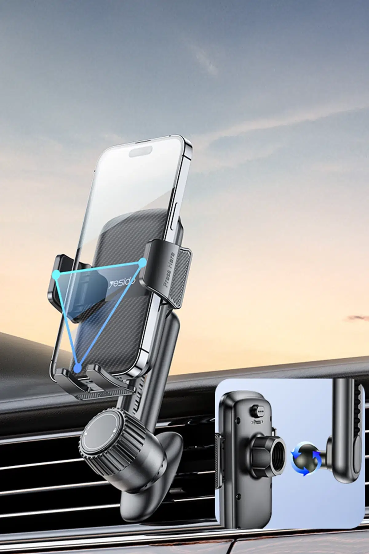 Yesido C242 Yesido Used On Any Kinds Of Air Vent Outlet Airvent Using 360° Rotating Phone Holder