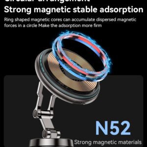 Yesido C306 360 Rotation Three Axis Stable Anti Shake Zinc Alloy 15W Wireless Charging Phone Holder