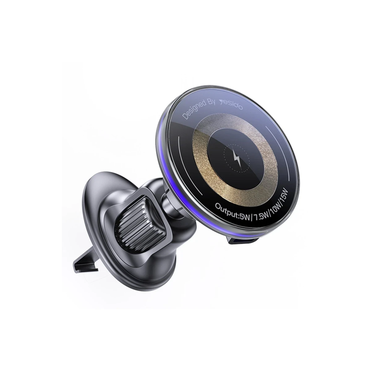 Yesido C308 Low Temperature 15W MAX Flowing Light Magnetic Suction Wireless Fast Charging Phone Holder
