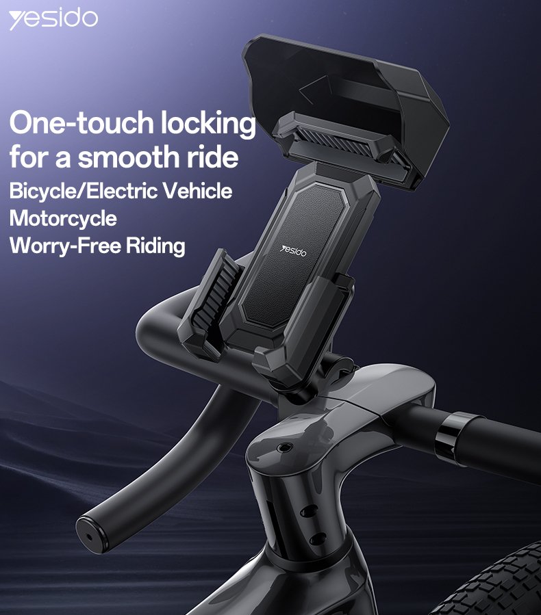 Yesido C331 Yesido 360 Degree Universal Ball Adjustment Mechanical Locking Stable Bicycle Phone Holder