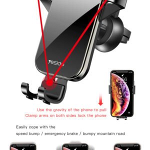 Yesido C87 360 Angle Adjustable Mobile Phone Air Vent Holder Bracket Universal Gravity Car Phone Holder