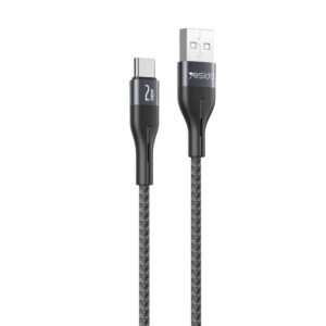 Yesido CA121-TC USB Data Cable 1M 1 Meter Aluminum Alloy + Cotton Cable