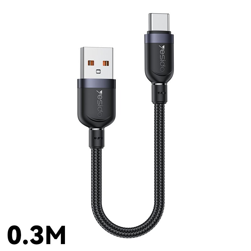 Yesido CA131C 0.3 Meter 18W Fast Charging USB to Type-C Aluminum Alloy Braided Data Cable