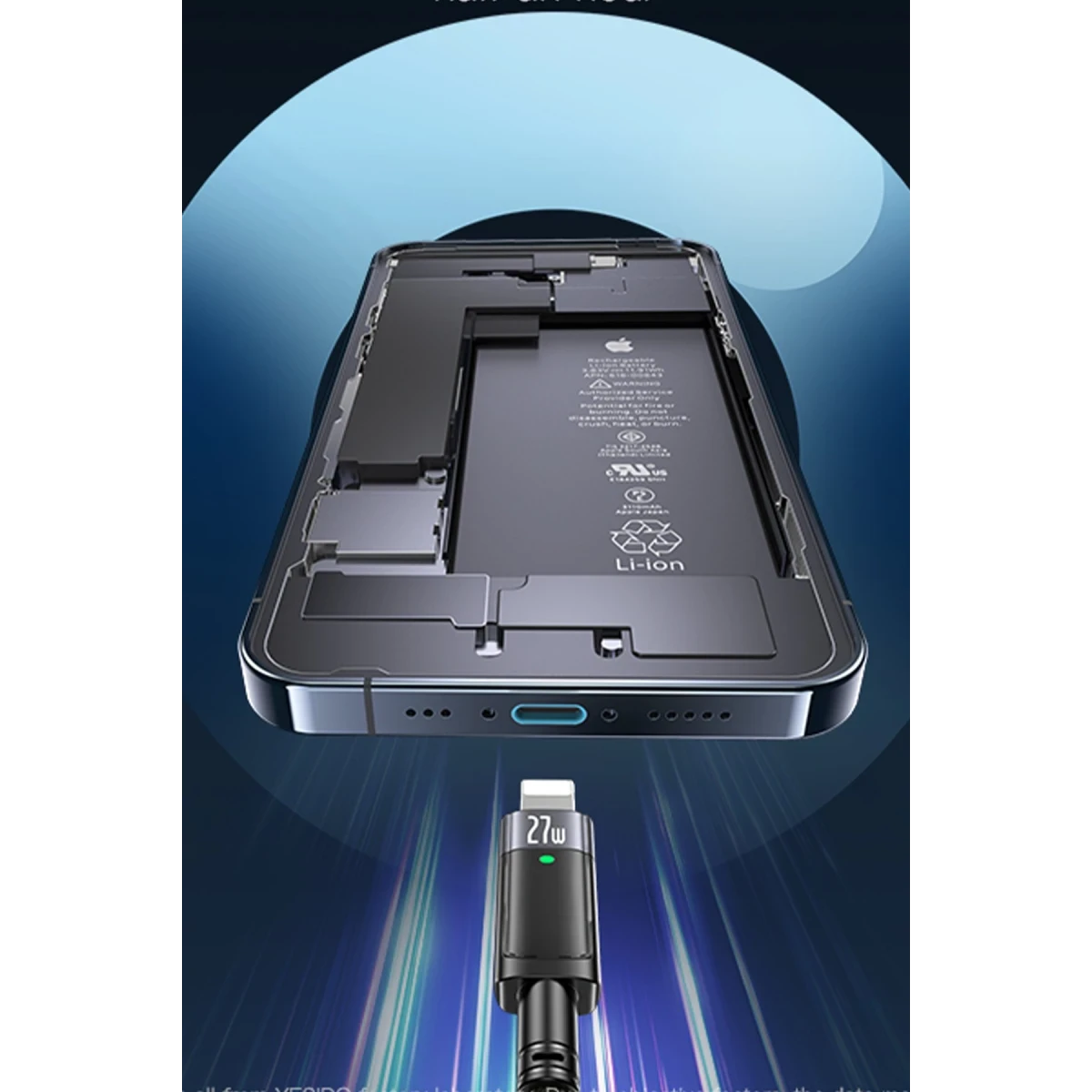 Yesido CA159 27W C to L Auto disconnecting charging data cable 1.2M