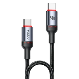 Yesido CA185 240W Ultra-Fast Type-C to Type-C Cable 1.2M - PD 3.1 Fast Charging & 480Mbps Data Transfer Cord