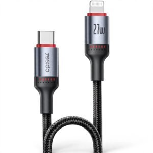 Yesido CA187 C TO L/27W data cable 30cm PE core wire [(55/0.08TC+250D nylon)*2C red