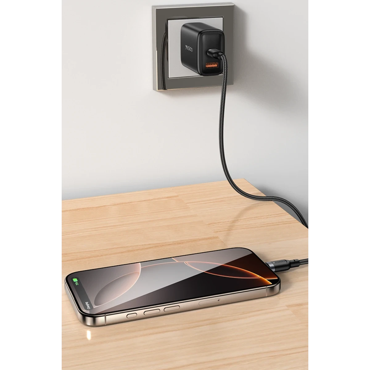 Yesido CA190 1.2M PD 60W Fast Charging Type-C To Type-C Max With 480Mbps Data Transfer Braided Data Cable