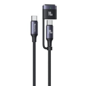 Yesido CA197 2 Meter 240W Fast Charging Type-C to Type-C/T 140W Magnetic Charging for IP Laptop Data Cable