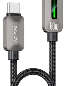 Yesido CA198 1.2 Meter 60W Fast Charging Type-C to Type-C CarPlay Applicable Zinc Alloy Data Cable