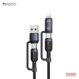 Yesido CA200 4 in 1 cable Main line PE core wire [(65/0.08TC+250D nylon)* 2C red, black]…