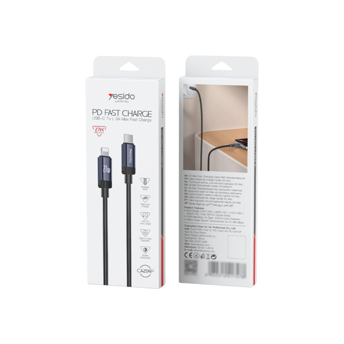Yesido CA204P C-L PD data cable