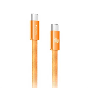 Yesido CA206-ORANGE C-C 60W Braided Flat Data Cable