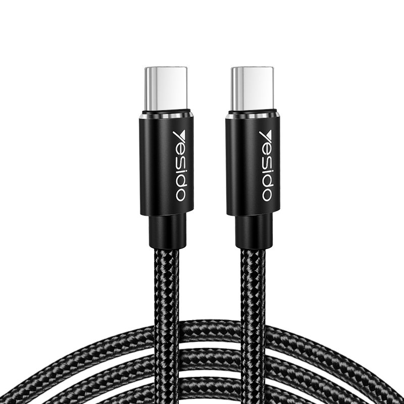 Yesido CA55 Type-C To Type-C Nylon Braided Phone Charger Cable 45W 3A Fast Charging Mobile Data Cable