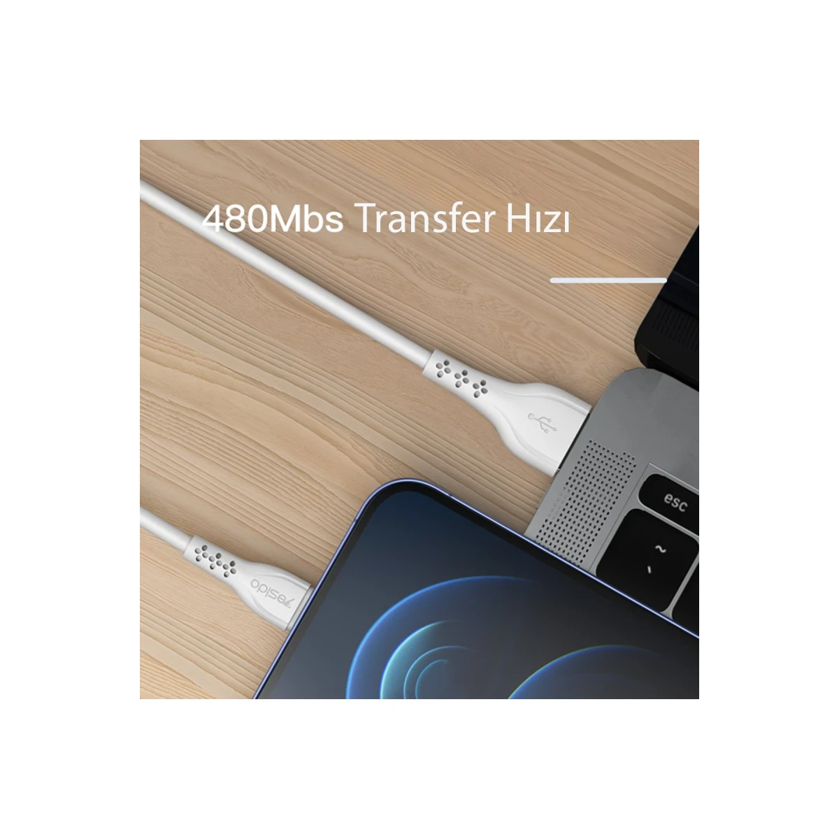 Yesido CA71 L-C Data cable TPE Cable Colors: Black, white Compatible: For ios devices…