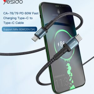 Yesido CA78 1.2M 60W Mobile Phone Tablet Laptop Fast Charging Type-C To Type-C Data Cable