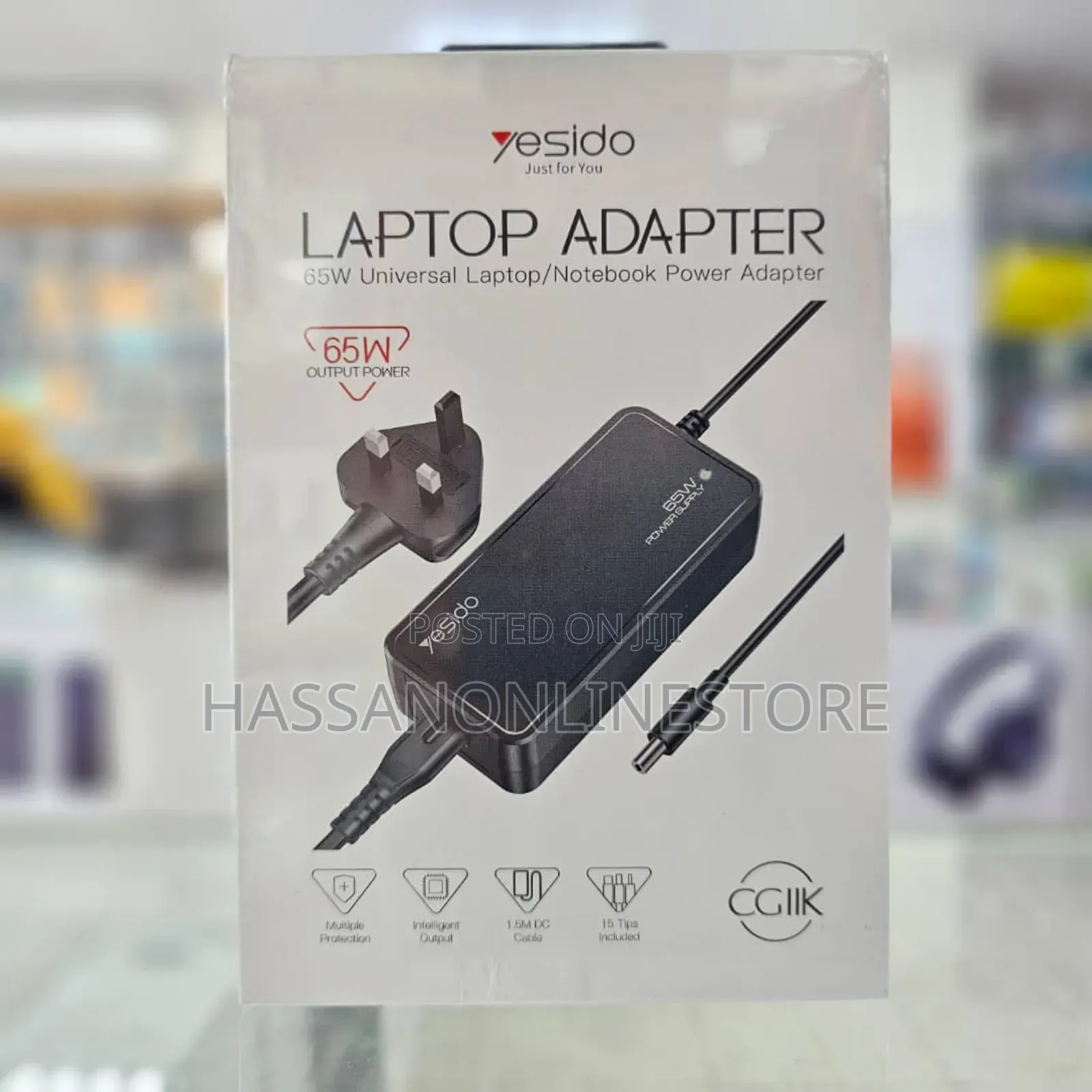 Yesido CG11E 1.5M Length 65W Smart Charging 15 IN 1 Multi-function Laptop Charger EU European Power Adapter