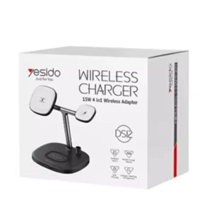 Yesido DS12 15W Mobile Phone Fast Charging 4 In 1 Dock Stand Station Qi Magnetic Wireless Charging Dock