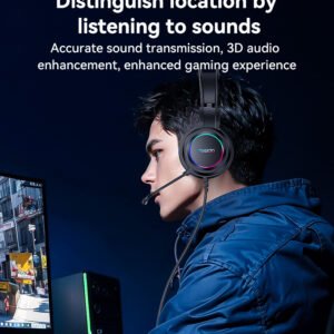 Yesido EK05 HD Microphone 3D Stereo Acoustics USB Interface RGB Gaming Wired Headset Wired Earphone