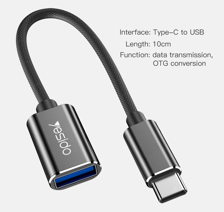 Yesido GS01 Mobile Phone Type-C Female USB Data Transmit Type-C to USB-A OTG Adapter