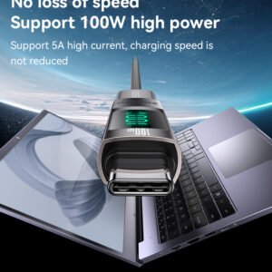 Yesido GS24 Aluminum Alloy Data Transmission Power Real-time Display TC To TC Digital Charging Adapter