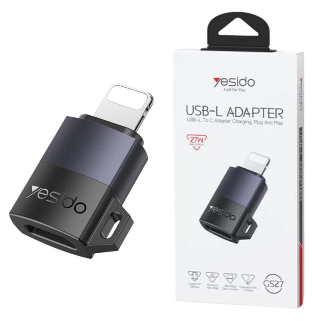 Yesido GS27 OTG Lightning to TYPE-C Charging output: 9V/3A 27W Plug and unplug: 5000 times