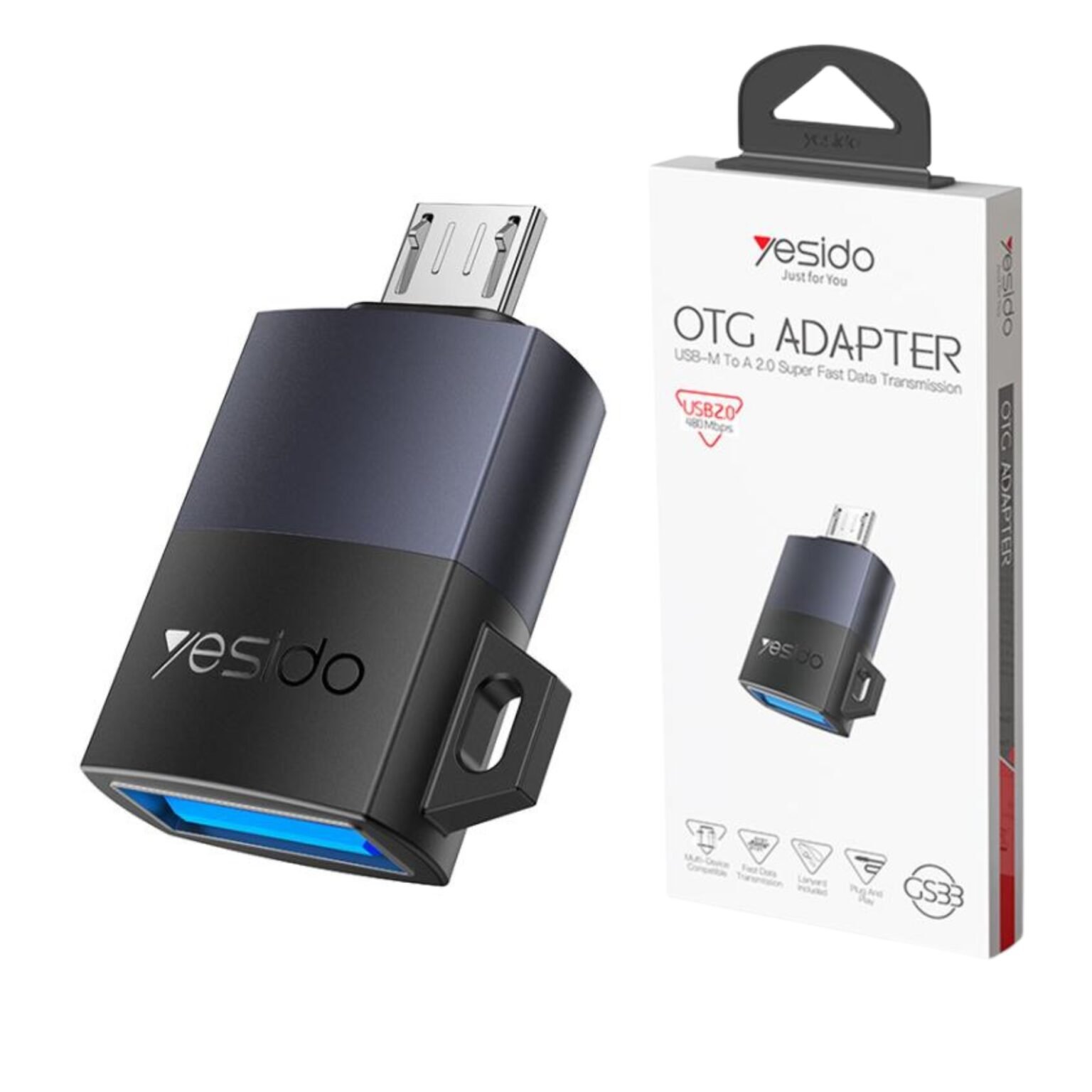 Yesido GS33 OTG Micro to USB-A USB interface: USB2.0 Transmission speed: 480Mbps