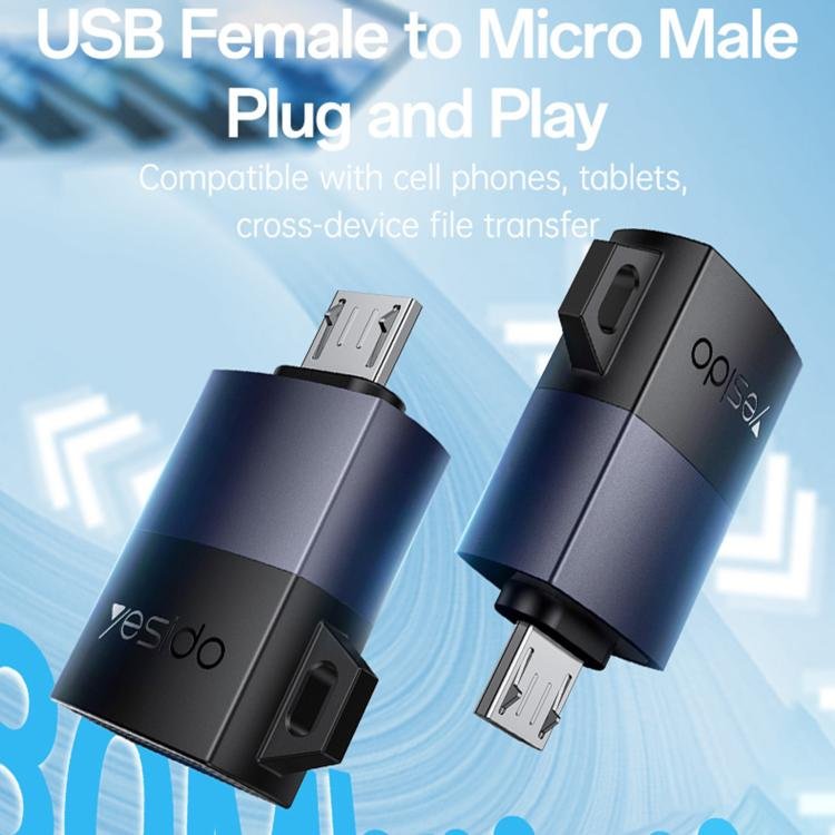 Yesido GS33 OTG Micro to USB-A USB interface: USB2.0 Transmission speed: 480Mbps