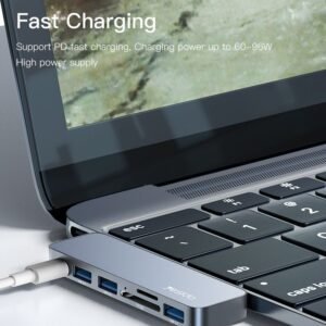 Yesido HB10 Aluminum Alloy USB C Extender Type-C Hub Laptop Computer USB Transmitter Hub Adapter