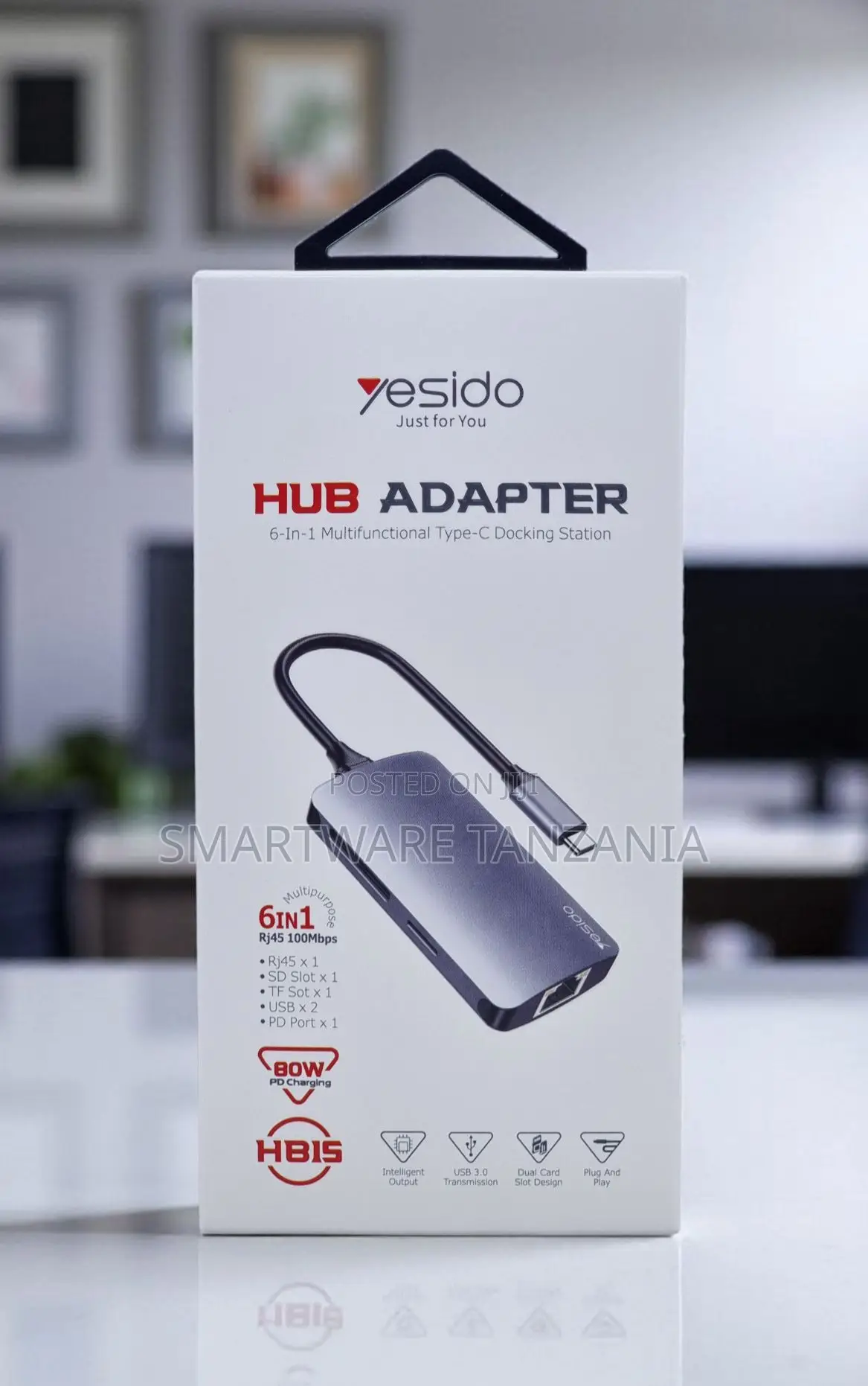 Yesido HB15 Usb Type C Hub 6 In 1 Usb Hub Multi Function Adapter Docking Station for Type C Windows Laptops