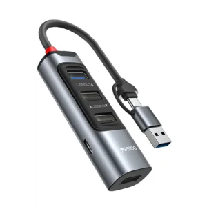 Yesido HB20 5-in-2 Multi-Port USB-C Hub Adapter - 4x USB 3.0 Ports & Power Delivery Type-C for Laptops & MacBooks