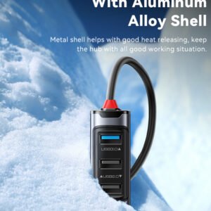 Yesido HB21 Aluminum Alloy PD100W Fast Charging Type-C/USB To PD100W + RJ45 + 3 USB Functional USB Hub
