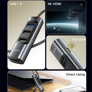 Yesido HB22 5 IN 1 USB C HUB | PD 100W For Laptop Tablet Mobile Phone Support OTG Function Adapter