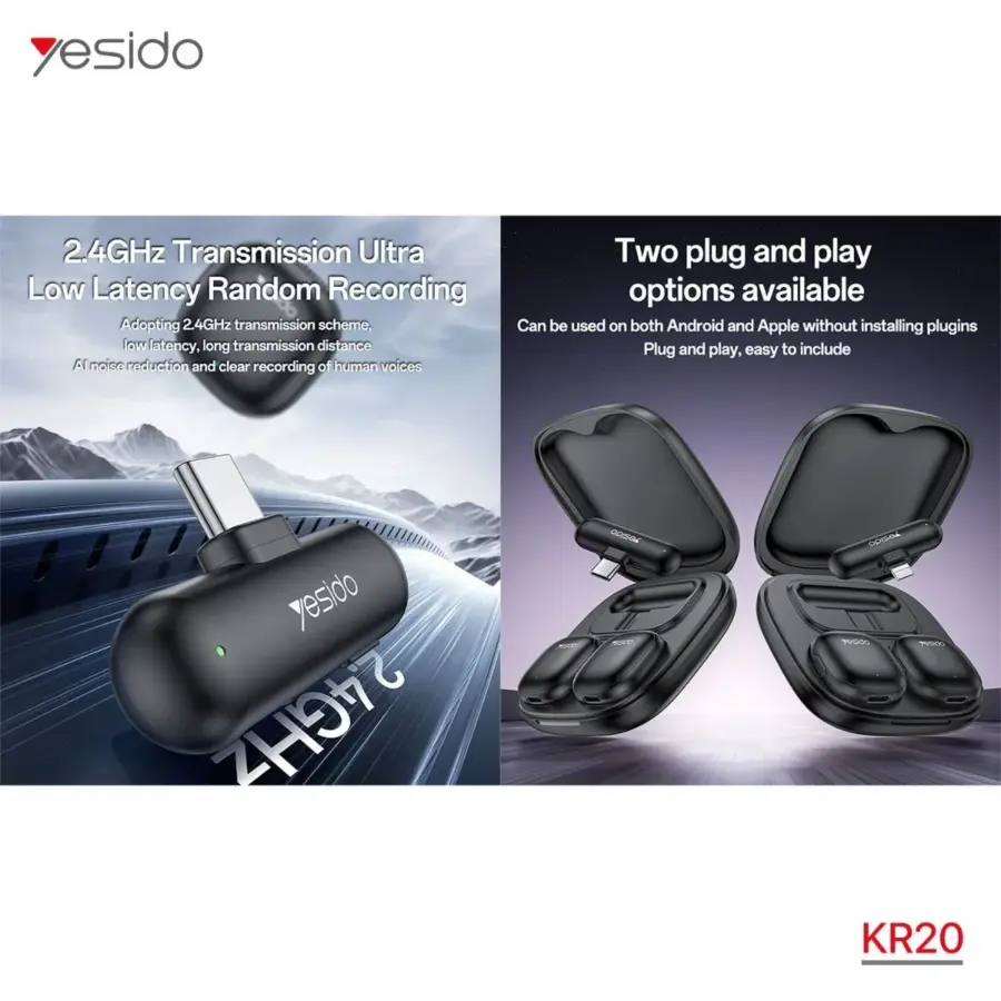 Yesido KR22 TC AI Lavalier Microphone