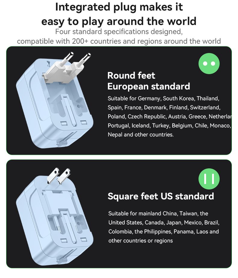 Yesido MC32 Support 1380W High Power Multi-national Standard Plugs Global Plug Adapter