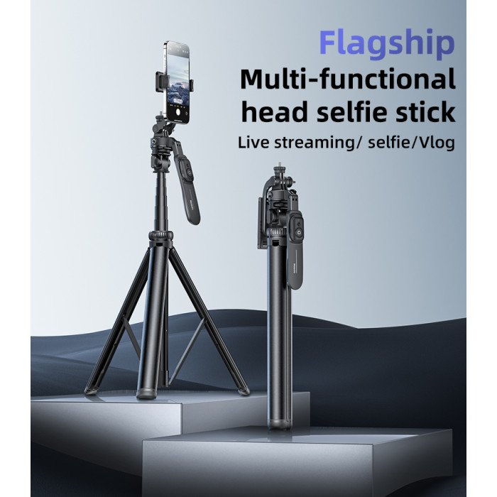 Yesido SF17 360 Handheld Panoramic Shot Selfie Stick 2.05M Bluetooth Remote Shooting Aluminum Alloy Tripod