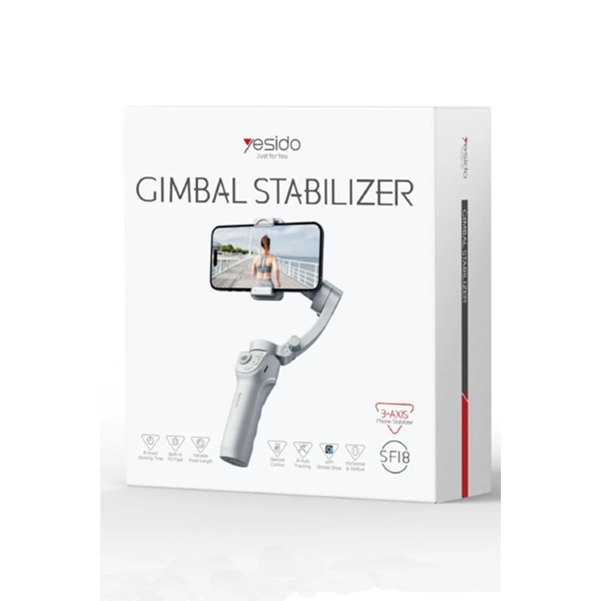 Yesido SF18 Phone Gimbal Stabilizer 360 Ai Auto Face Tracking Handheld Selfie Stick Tripod Tracking Gimbal