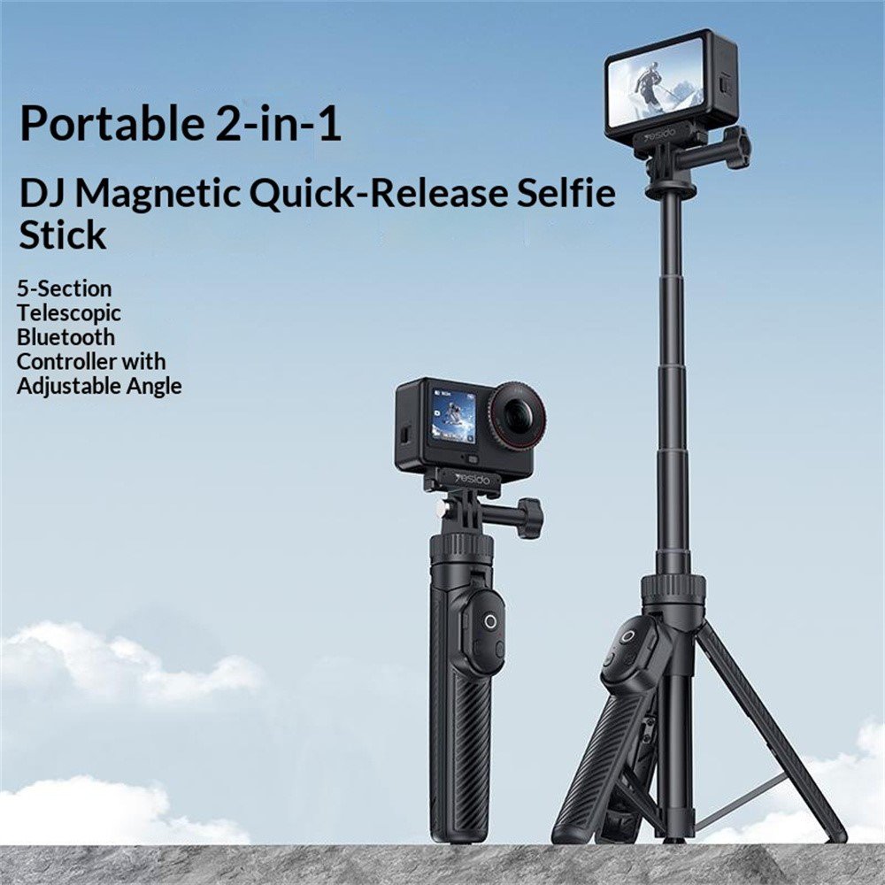 Yesido SF37 Selfie stick 1.Material: PA6 + aluminum alloy + magnets