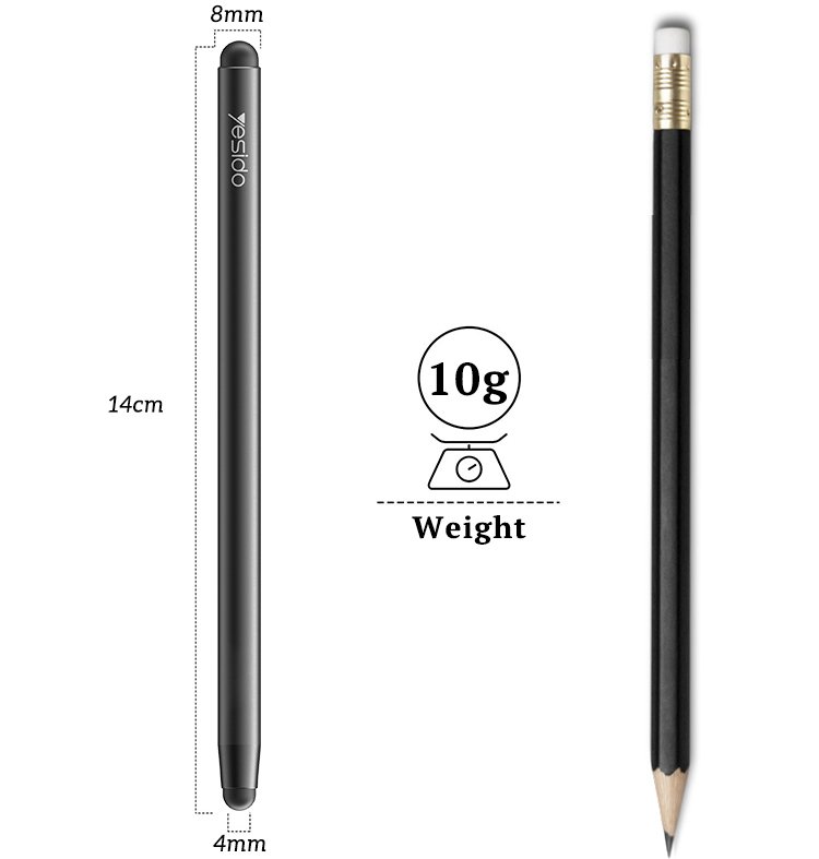 Yesido ST03 2 In 1 Aluminum Capacitive Active Phone Tablet Smart Pressure Touch Stylus Pen For IPad