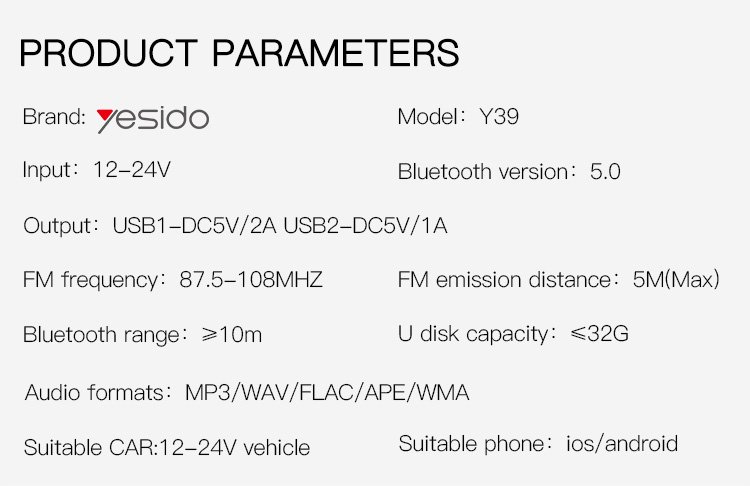Yesido Y39 Premium Car Chargers - High Performance & Reliable Build