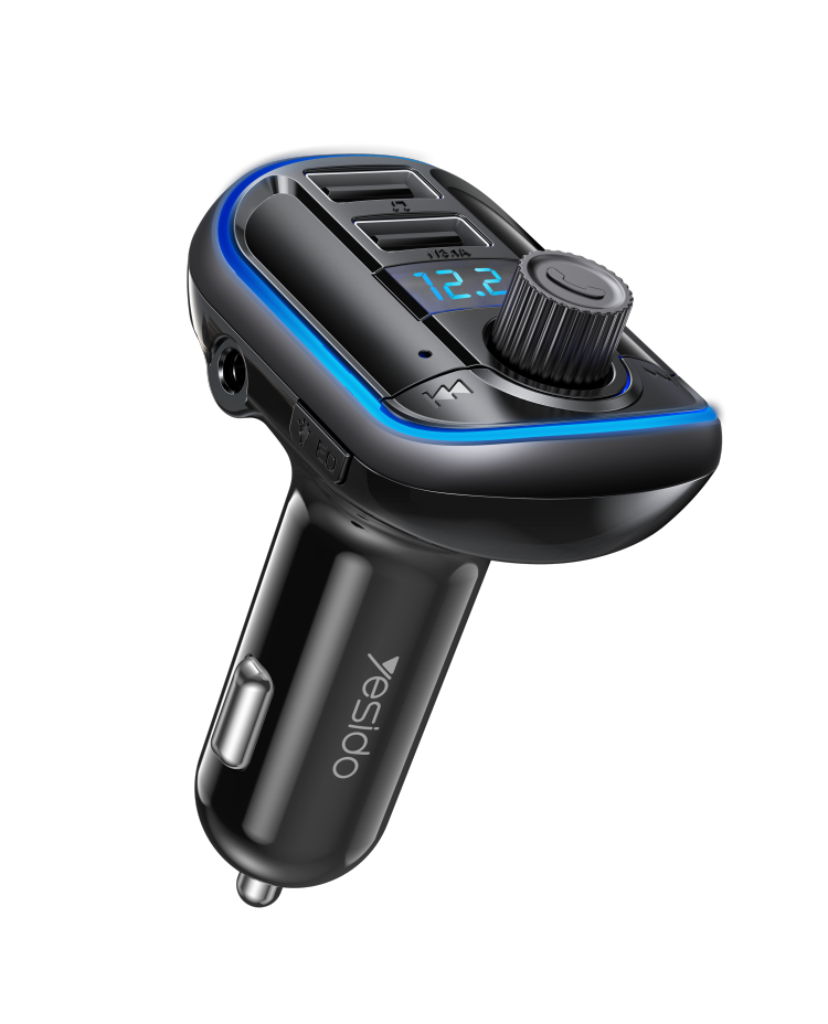 Yesido Y44 MP3 Player Bluetooths Cigarette Lighter Auto Charge Universal U Disk 2 Usb Car Charger