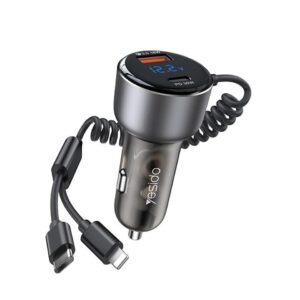 Yesido Y58 60W Fast Charging Car Charger(Built-in TC & Lightning Cable)