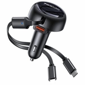 Yesido Y61 53W retractable cable car charger (C+L)