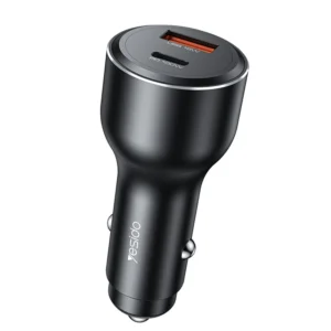 Yesido Y65 118W Super Fast Charging Aluminum Alloy QC18W+PD100W USB & Type-C Dual Ports Car Charger