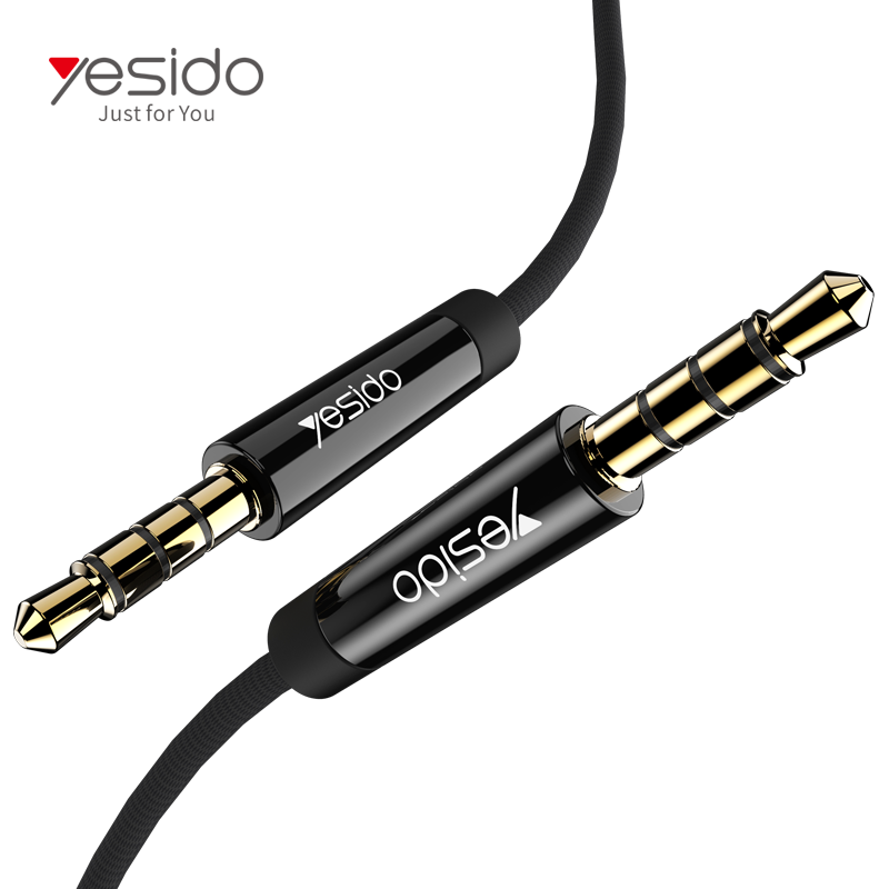 Yesido YAU15 2m Nylon Braided 3.5Mm To 3.5Mm Jack plug Speakers Music Connection Aux Auxiliar Audio Cable